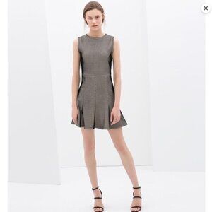 Zara Woman Fishnet Honeycomb Mesh Scuba Fit and Flare Dress in Size Small